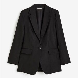 H&M Linen Blend Blazer in black size S